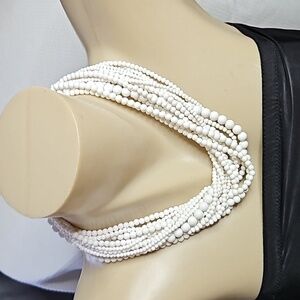 WHITE MULTI-STRAND NECKLACE